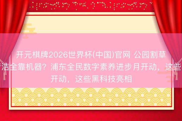 开元棋牌2026世界杯(中国)官网 公园割草、河说念清洁全靠机器？浦东全民数字素养进步月开动，这些黑科技亮相